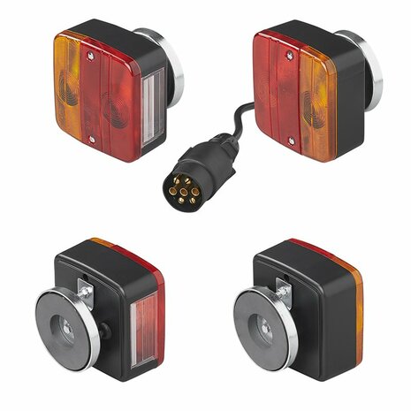 Aanhangerverlichtingsset met magneten 7,5+2,5M kabel