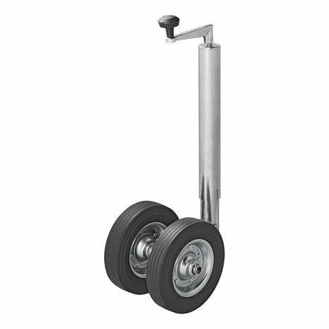 Dubbel neuswiel 48 mm met massief rubberen banden 200 x 50 mm