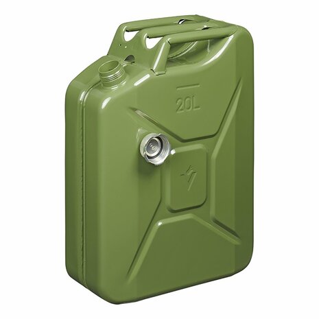 Jerrycan 20L metaal groen met magnetische schroefdop UN- TüV/GS-gekeurd