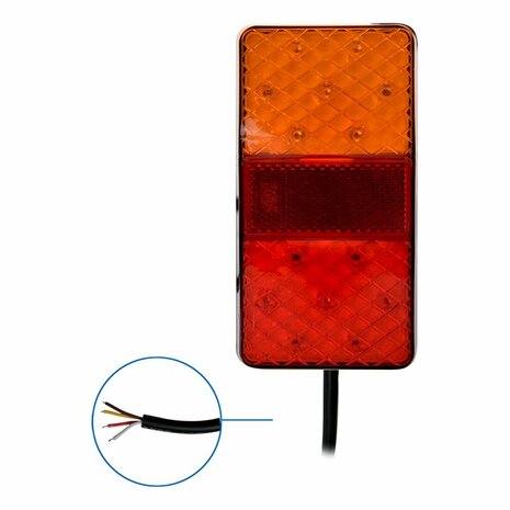 Achterlicht 12/24V 4 functies 80x150mm LED