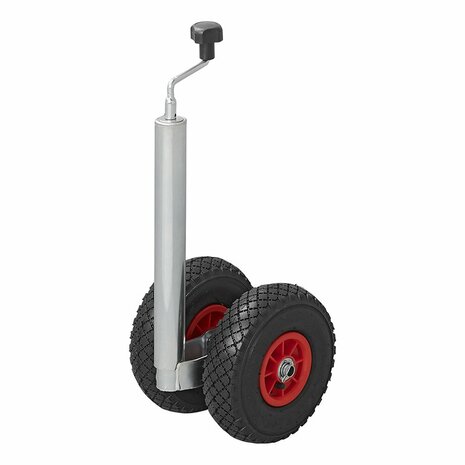 Dubbel neuswiel 48mm 2x velg kunststof met luchtband 260x85mm