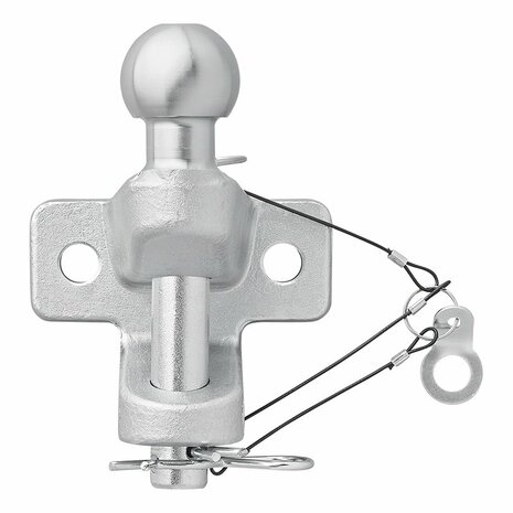 Trekhaakkogel zilver gecombineerd tweevoudige uitvoering D21/S350 E-type gekeurd