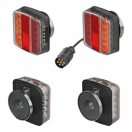 Aanhangerverlichtingsset LED met magneten 7,5+2,5M kabel