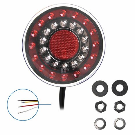 Achterlicht 12/24V 4 functies 125mm LED