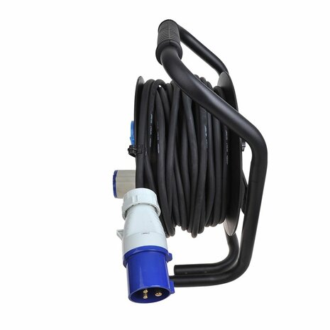 Kabelhaspel CEE 25M 3x1,5mm² (2x Schuko + 1x CEE)