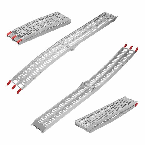 Oprijplaat aluminium vouwbaar 220x28cm 340kg per stuk