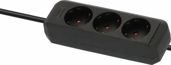 Stekkerdoos 3 voudig zwart 1,5m h05vv-f 3g1,5