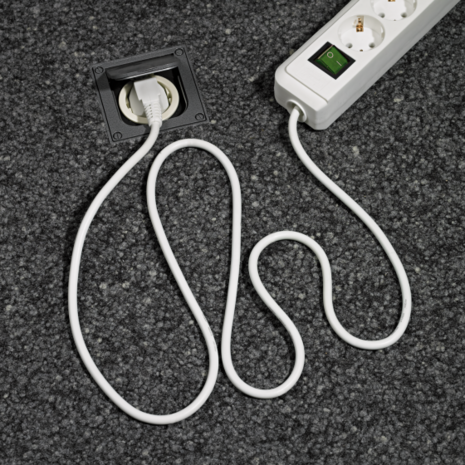 Met schakelaar 6-voudig wit 1,5m h05vv-f 3g1,5
