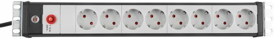 19 contactdoosstrip voor schakelkasten 8-voudig zw lichtgr 3m h05vv-f 3g1,5 19-format