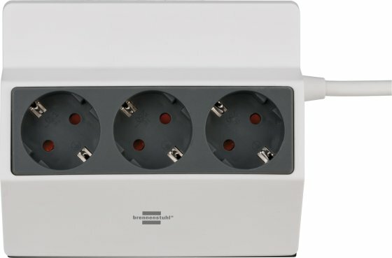 Klembare stekkerdoos 3-voudig 3m h05vv-f 3g1,5 wit antraciet