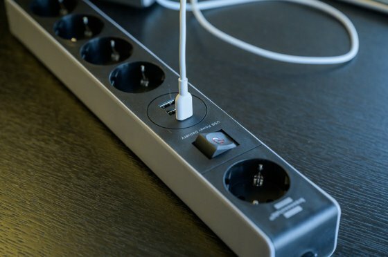 Stekkerdoos met usb c power delivery 5-voudig grijs zwart