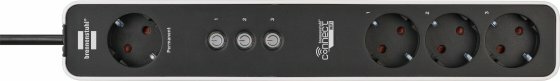 Connect wifi stekkerdoos 4-voudig wit zwart 1,5m h05vv-f3g1.5