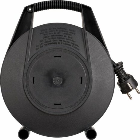 kabelhaspel 4-voudig zwart lichtgrijs 5m H05VV-F 3G1,5