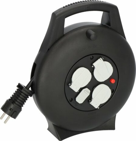 kabelhaspel VL2-X 3-voudig met USB zwaart 10m H05VV-F 3G1,5