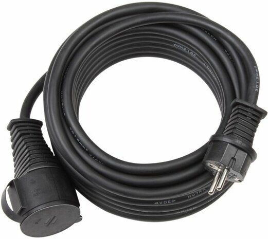 Verlengsnoer voor bouwplaatsen IP44 25m H07RN-F 3G1,5 zwart