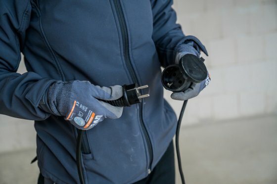 Verlengsnoer voor bouwplaatsen IP44 10m H07RN-F 3G2,5 zwart