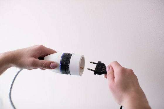 Kwalitatief hoogwaardige verlengkabel met draaischakelaar en textielmantel 3m H05VV-F 3G1,5 zwart wit