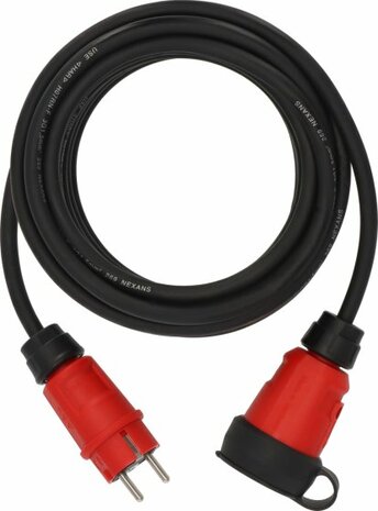 verlengsnoer VN 1100 IP44, 10m zwart H07RN-F 3G1,5