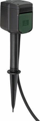 WIFI garden socket with earth spike and mounting plate IP44 2-voudig 3m