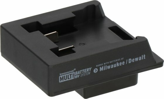 Adapter Milwaukee Dewalt voor LED bouwspots in het brennenstuhl® Multi Battery 18V System