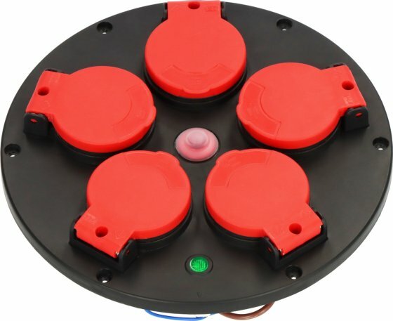 Professional Stopcontactinzet montageplaat 5-voudig, IP44, thermostaat met wachtstandaanduiding