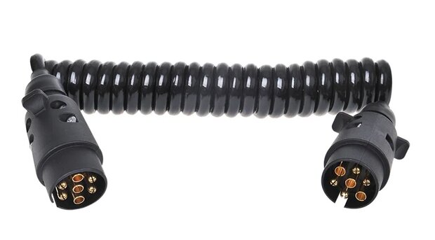 Spiraalkabel 3M met 2x stekker 7-polig PVC
