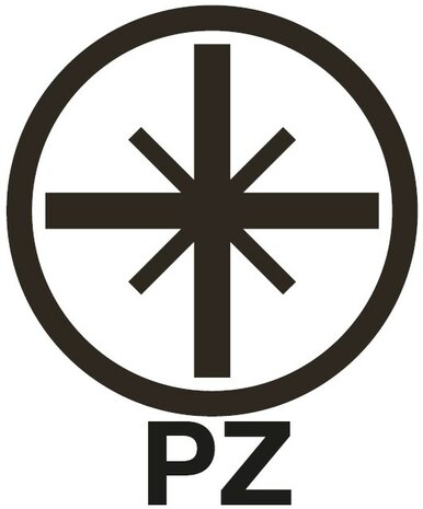 Bit lengte 25 mm 6,3 mm (1/4) buitenzeskant kruiskop PZ2 x25 stuks