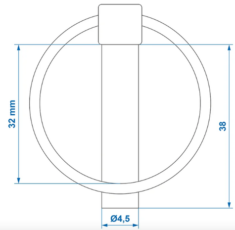 Borgpen 4,5mm met ring x10 stuks