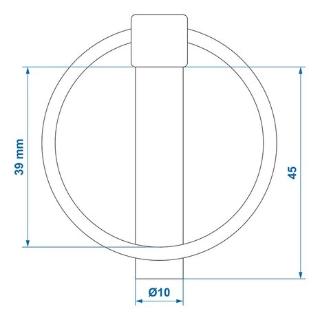 Borgpen 10mm met ring x10 stuks