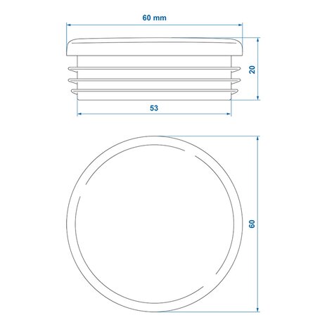 Inslagdop dia 60mm x10 stuks