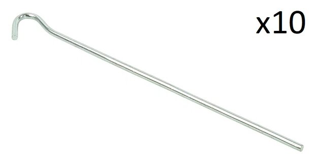 Tentharing 22cm metaal met open oog x10 stuks
