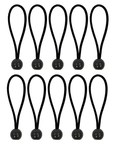 Tentspanner elastisch 15cm met plastic bal - set van 10 stuks