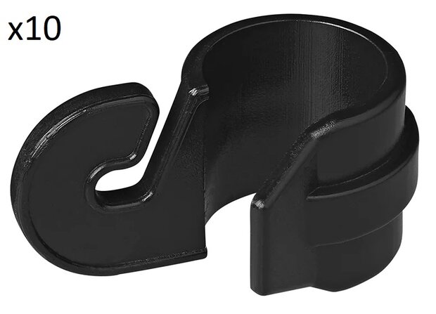 Tentclip voor tentstok 19-22mm met haak x10 stuks