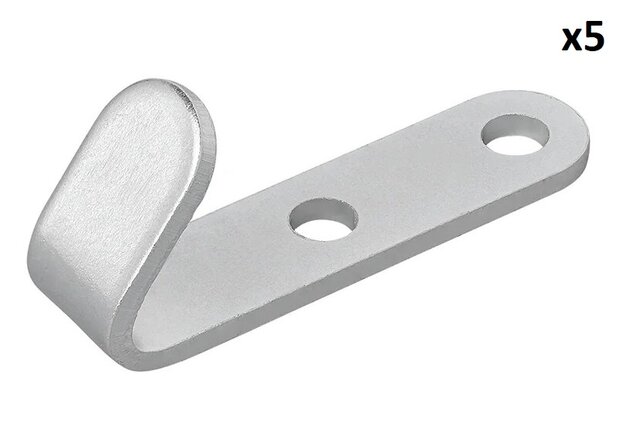 Haak schroefbaar metaal 52 x 13 x 2 mm x5 stuks