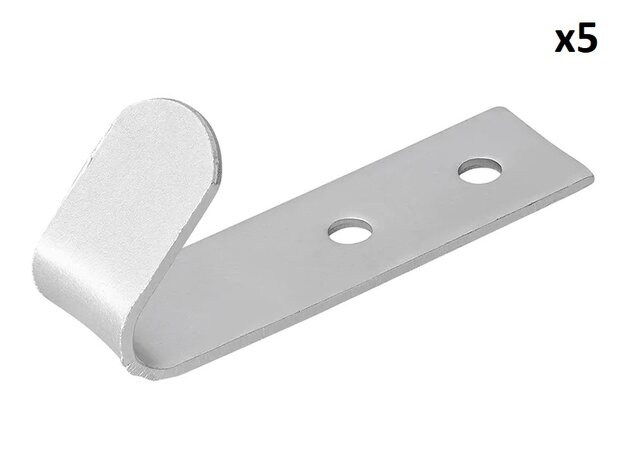 Haak schroefbaar metaal 72 x 21 x 2 mm x5 stuks