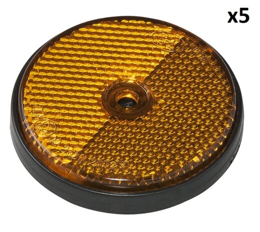 Reflector oranje 60mm schroefbevestiging x5 stuks
