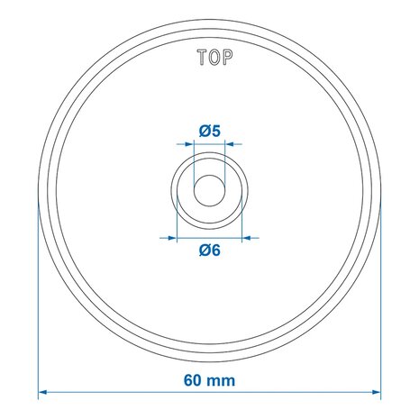 Reflector wit 60mm schroefbevestiging x5 stuks