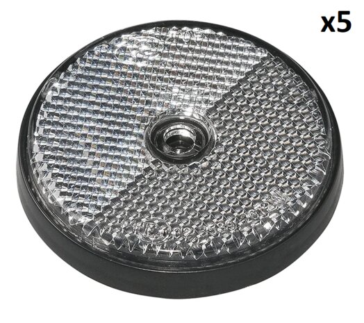 Reflector wit 60mm schroefbevestiging x5 stuks