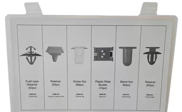 Bekleding clips assortiment Volvo 350 delige