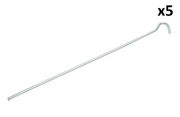 Tentharing 30cm metaal met open oog x5 stuks
