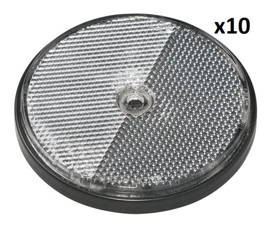 Reflector wit 80mm schroefbevestiging x10 stuks