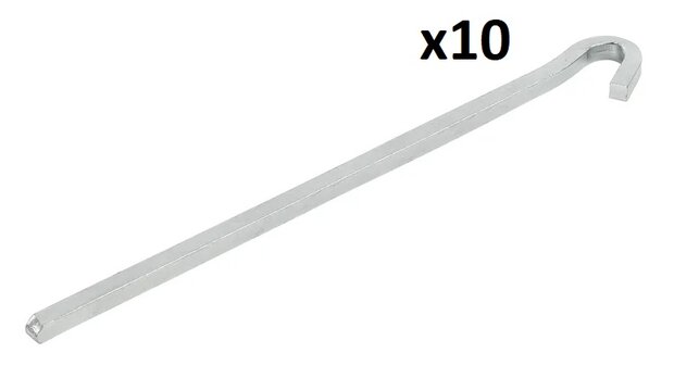 Rotspen 22cm metaal vierkant x10 stuks