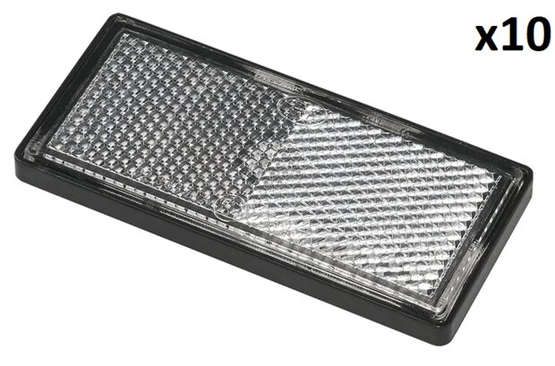 Reflector wit 85x39mm zelfklevend met grondplaat x10 stuks
