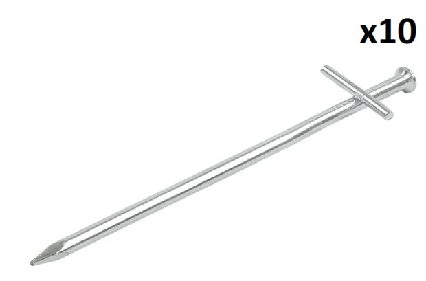Rotspen 17cm metaal met aangelaste dwarspen x10 stuks