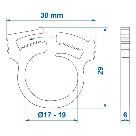 Slangklem snapper 17-19mm x10 stuks