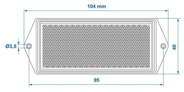 Reflector rood 104x40mm schroefbevestiging x10 stuks