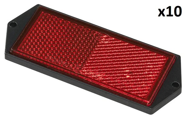 Reflector rood 104x40mm schroefbevestiging x10 stuks