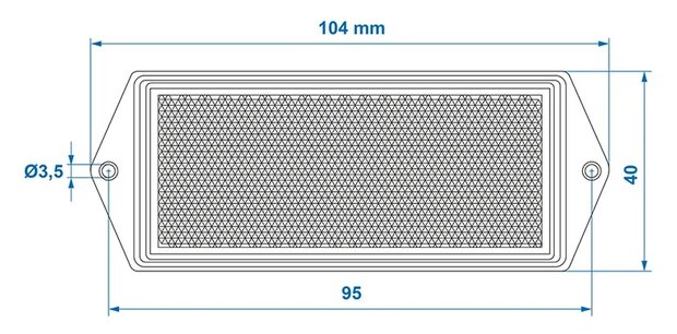 Reflector wit 104x40mm schroefbevestiging x10 stuks