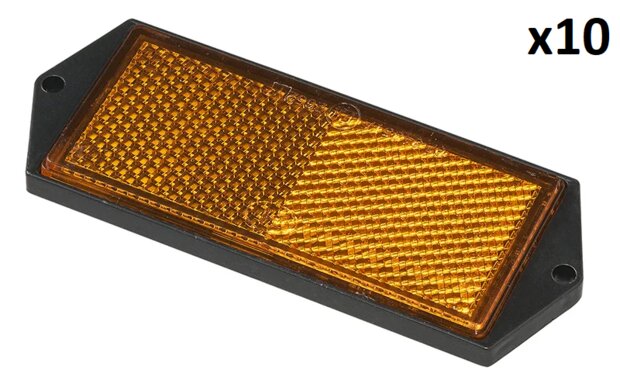 Reflector oranje 104x40mm schroefbevestiging x10 stuks