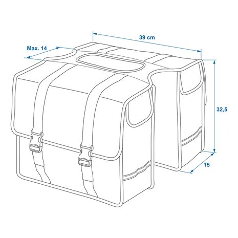 Fietstas dubbel 40L waterdicht